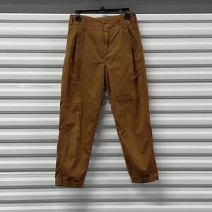 American Eagle Womens High Waisted Pants Size 4 Brown Pleated Cotton Y2K Slacks